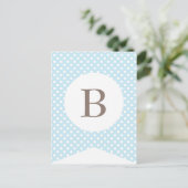 Blue Dot Baby Boy Party Flag Bunt Banner Postkarte (Stehend Vorderseite)