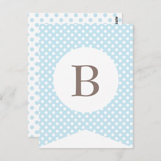 Blue Dot Baby Boy Party Flag Bunt Banner Postkarte (Vorne/Hinten)