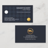 Blue Dot City Moving Gold Cargo Logistic Mover Visitenkarte (Vorne/Hinten)