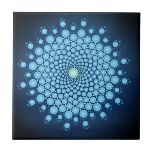 Blue Dot Mandala Fliese (Vorderseite)