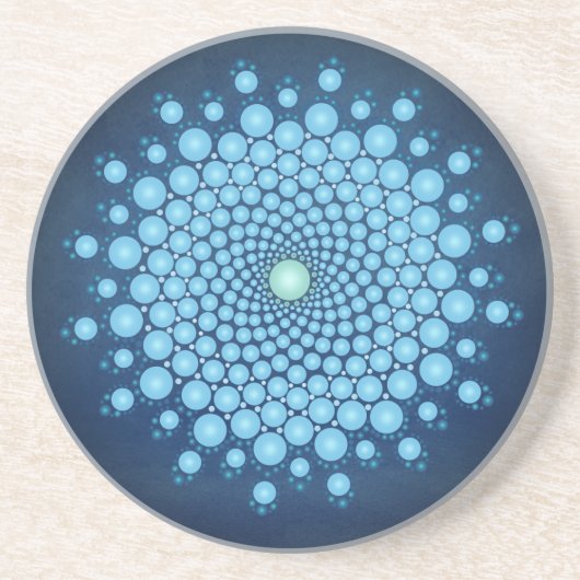 Blue Dot Mandala Getränkeuntersetzer (Vorne)