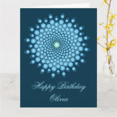 Blue Dot Mandala Happy Birthday Card Karte (Gelbe Blume)