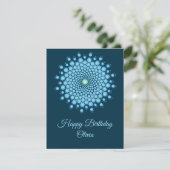 Blue Dot Mandala Happy Birthday Card Karte (Stehend Vorderseite)