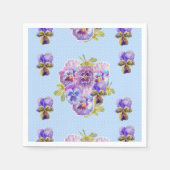 Blue Dot Shabby Chic Pansy Dekoration Serviette Na (Vorderseite)