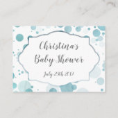 Blue Dots Boy Baby Shower Candy Guessing Game Begleitkarte (Rückseite)