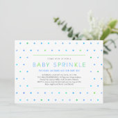 Blue Dots Boy Moderne Clean Baby Sprinkle laden ei Einladung (Stehend Vorderseite)