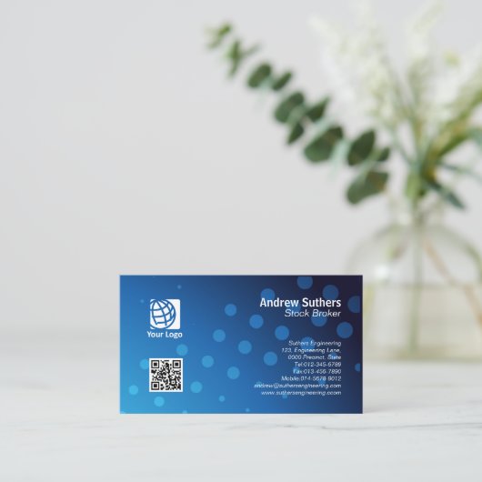 Blue Dots der Börse Broker Business Card Visitenkarte (Stehend Vorderseite)