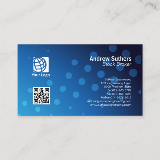 Blue Dots der Börse Broker Business Card Visitenkarte (Vorderseite)