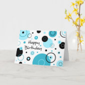 Blue Dots Geburtstagskarte Karte (Gelbe Blume)