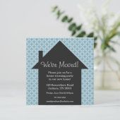 Blue Dots House Erwärmung Party Einladungen (Stehend Vorderseite)