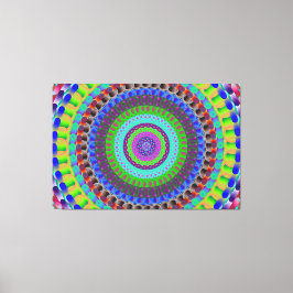 Blue Dots Mandala Circle Stretched Canvas Print Leinwanddruck