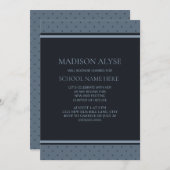 Blue Dots "Off to Uni" Party Einladung (Vorne/Hinten)