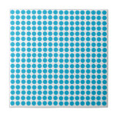 Blue Dots Pattern on White Fliese (Vorderseite)