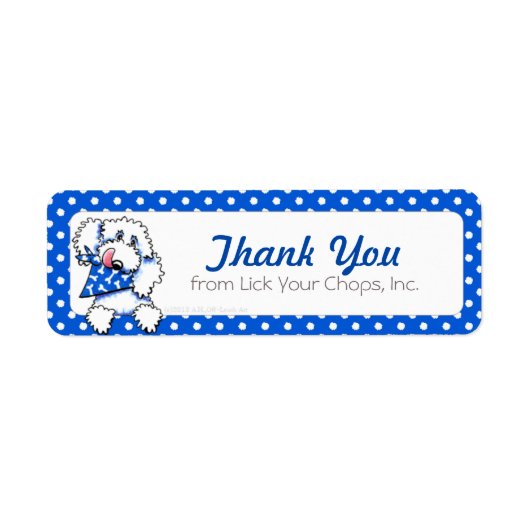 Blue Dots Pet Food Business Labels (Vorne)