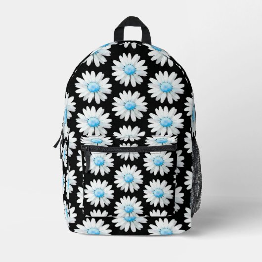 Blue Dotted Daisy's Bedruckter Rucksack (Vorderseite)
