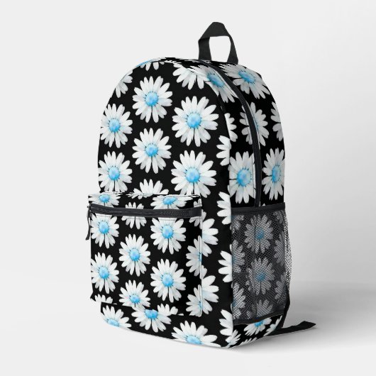 Blue Dotted Daisy's Bedruckter Rucksack (Rückseitige Ecke Rechts)