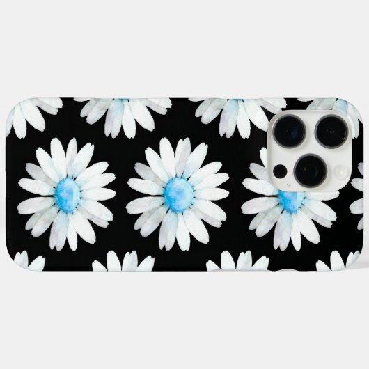 Blue Dotted Daisy's Case-Mate iPhone Hülle (Rückseite (Horizontal))