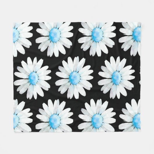 Blue Dotted Daisy's Fleecedecke (Vorderseite (Horizontal))