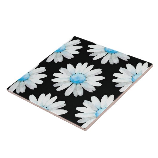 Blue Dotted Daisy's Fliese (Seite)