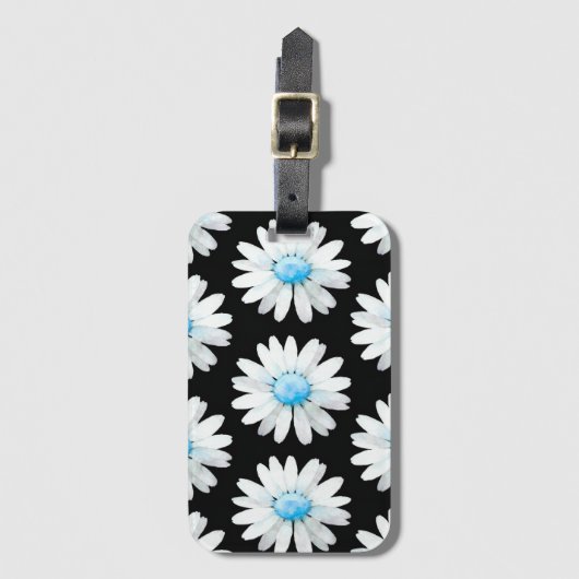 Blue Dotted Daisy's Gepäckanhänger (Vorderseite Vertikal)