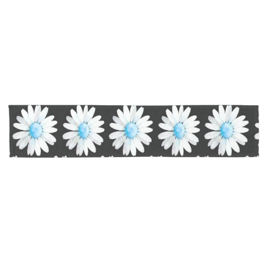 Blue Dotted Daisy's Kurzer Tischläufer (Horizontal)