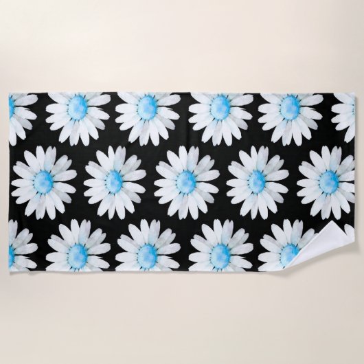 Blue Dotted Daisy's Strandtuch (Vorderseite)