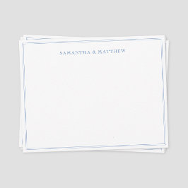 Blue Double Border Couture Note Card Mitteilungskarte
