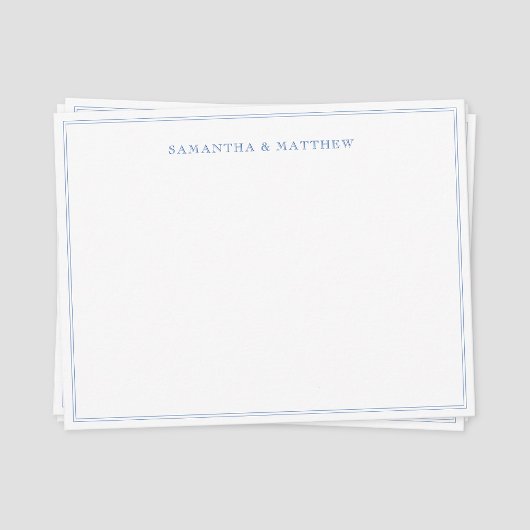 Blue Double Border Couture Note Card Mitteilungskarte