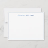 Blue Double Border Couture Note Card Mitteilungskarte (Vorderseite)