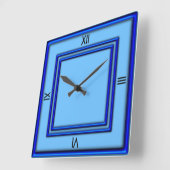 Blue Double Frame 4 schwarze Zahlen Quadratische Wanduhr (Winkel)
