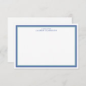 Blue Double Frame Modern Stationer Note Card Einladung (Vorne/Hinten)