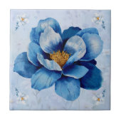 Blue Double Magnolia Keramik Tile Fliese (Vorderseite)