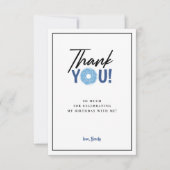 Blue Doughnut Theme Party Danke Card (Vorderseite)