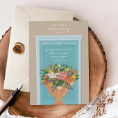 Blue Douse Housewarming Party Illustriert Einladung