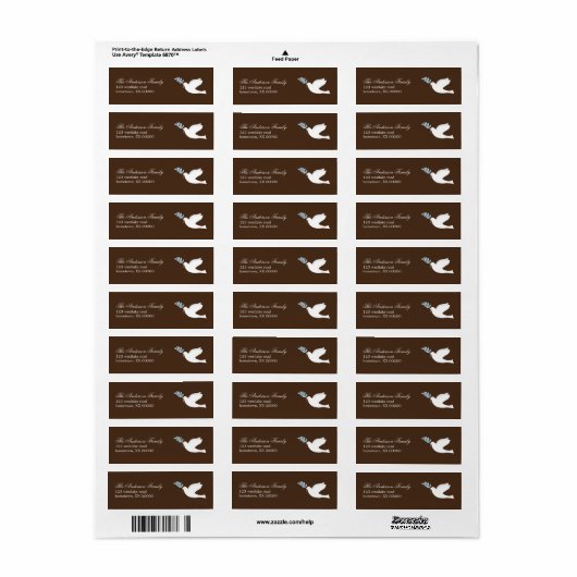 Blue Dove Address Labels (Vorne)