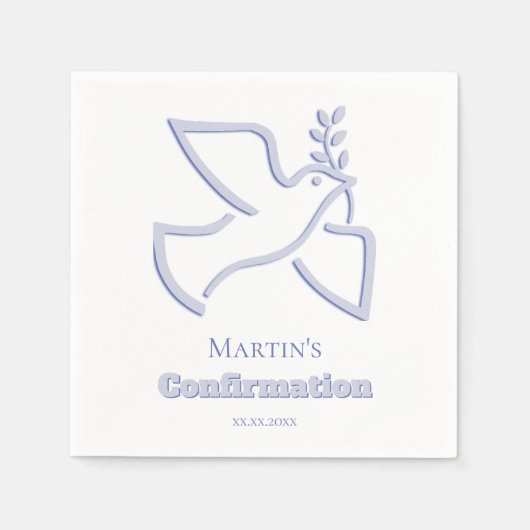 blue dove Confirmation Serviette (Vorderseite)