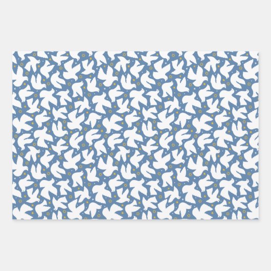 Blue Dove Hanukkah Star von David Wrapping Paper Geschenkpapier Set (Vorderseite 2)