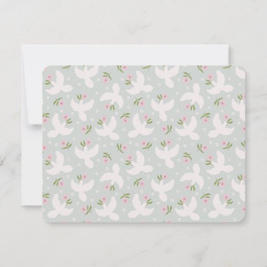 Blue Dove Nursery Note Card Einladung (Rückseite)