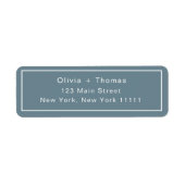 Blue Dove Simple Modern Return Address Label (Vorne)