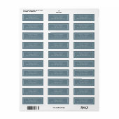 Blue Dove Simple Modern Return Address Label (Vorne)