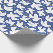 Blue Dove Star von David Hanukkah Geschenkpapier (Ecke)