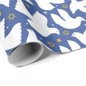 Blue Dove Star von David Hanukkah Geschenkpapier (Rolleneckpunkt)