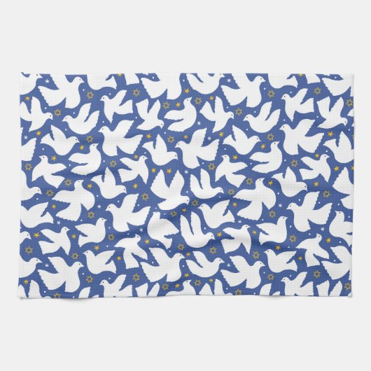 Blue Dove Star von David Hanukkah Kitchen Handtuch (Horizontal)