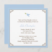 Blue Dove Taufe/Christening Einladung (Vorne/Hinten)