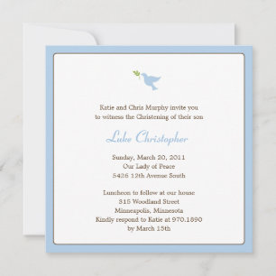 Blue Dove Taufe/Christening Einladung