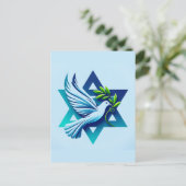Blue Dove und Star von David Peace Postkarte (Stehend Vorderseite)
