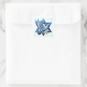 Blue Dove und Star von David Peace Quadratischer Aufkleber (Tasche)