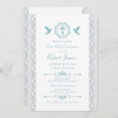 Blue Doves Religious Einladung (Vorne/Hinten)