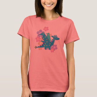 Blue Dragon and Flowers T-Shirt
