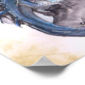 Blue Dragon - Aquarellfarben Poster (Ecke)